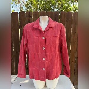 Vintage Coldwater Creek coral stretch cotton blazer size PXL.